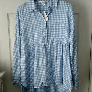 NWT Blue And White High Low Top